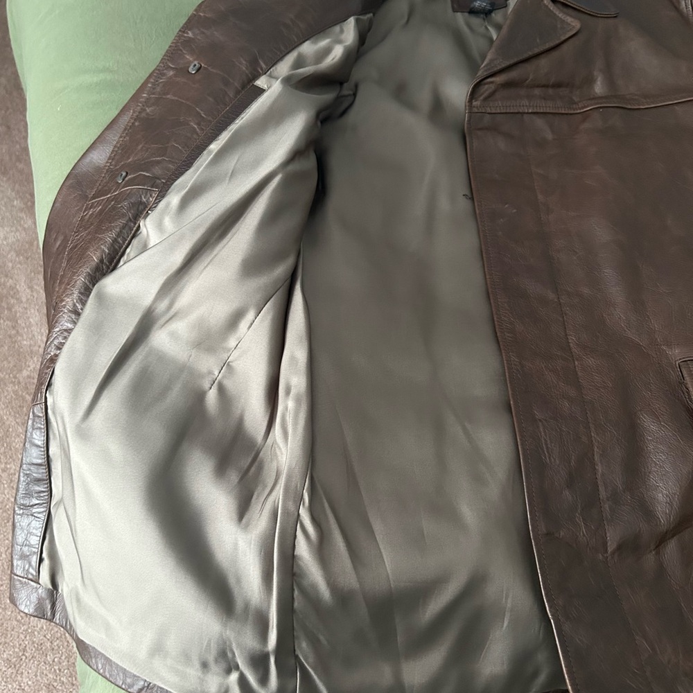 J. Crew Men's Brown Leather Jacket - Picture 11 of 11